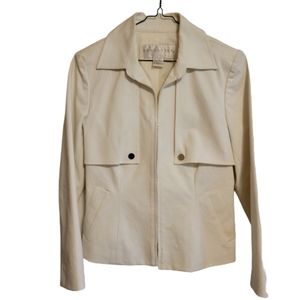 Doncaster women's size 4 petite off-white zipper up light jacket